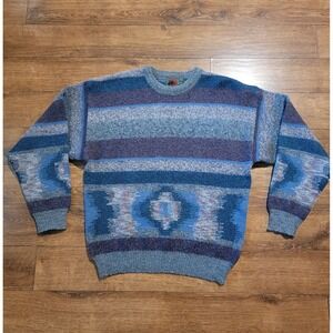 Boston Traders Vintage Multicolor Wool Sweater Mens Size Medium